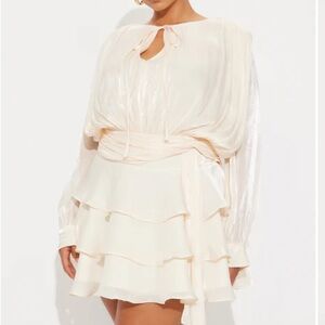 Fashion Nova Cream Midi Dress